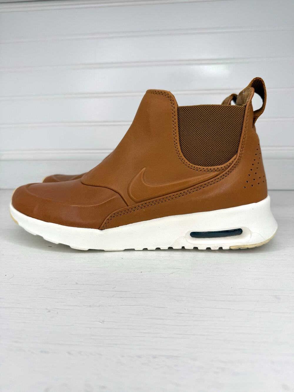 Nike Air Max Thea Mid Ale Brown 859550-200 Women Chelsea Boots Size 7.5 Leather